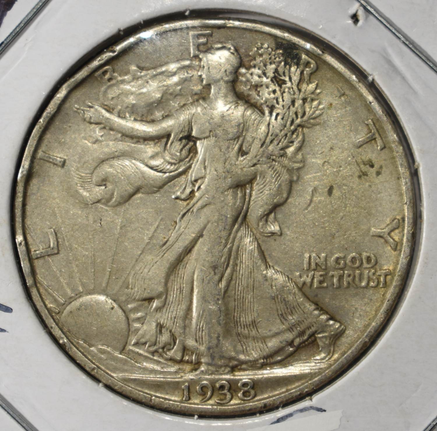 1938-D WALKING LIBERTY HALF DOLLAR XF SUPER RARE