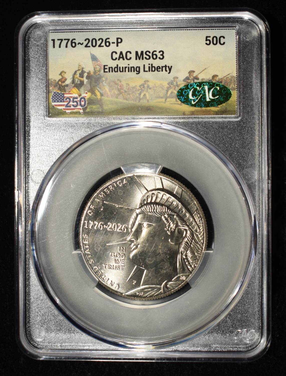 1776-2026-P ENDURING LIBERTY HALF DOLLAR CAC MS-63
