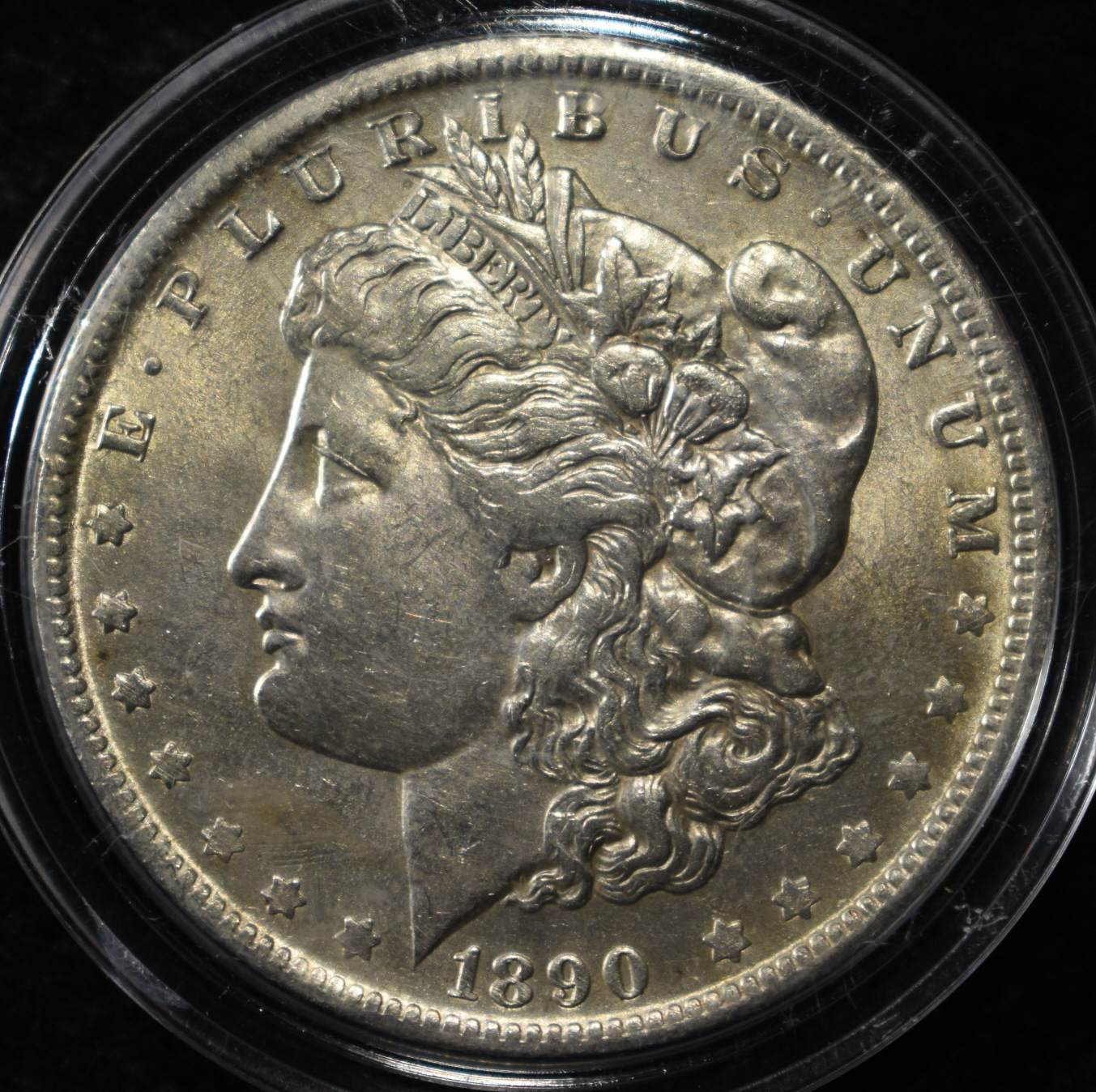 1890-O MORGAN DOLLAR AU