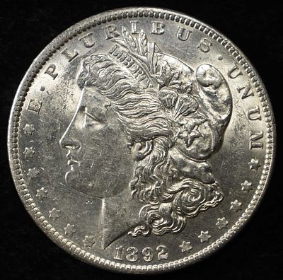 1892 MORGAN DOLLAR BU. WEEKLY COIN & CURRENCY AUCTIONS ESTIMATE $500 - $600.