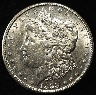 1898-S MORGAN DOLLAR AU/BU. LEADERS IN ON-LINE AUCTIONS ESTIMATE $400 - $500.