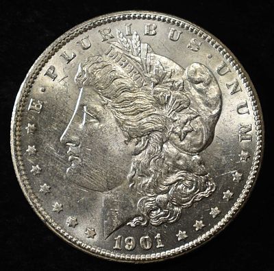 1901-S MORGAN DOLLAR AU/BU. TOP RATED AUCTION HOUSE ESTIMATE $600 - $700.