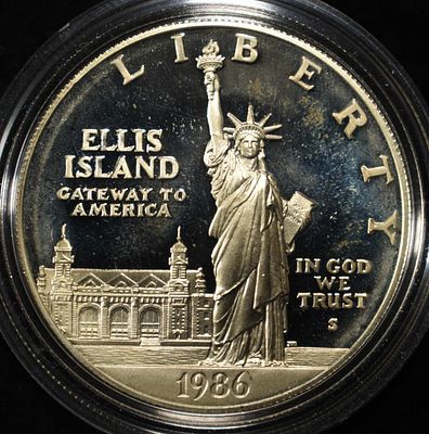 1986-S COMMEM $1 90% SILVER PR. STATUE OF LIBERTY ESTIMATE $120 - $170.