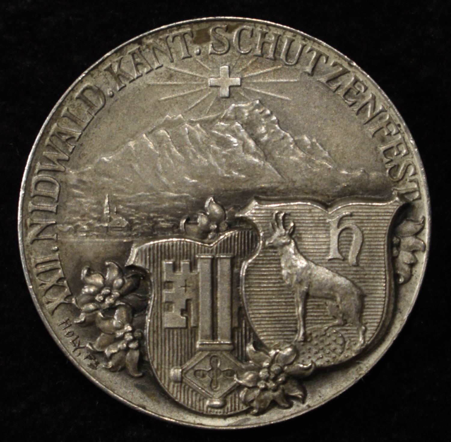 1910 SWISS SHOOTING MEDAL NIDWALDEN SILVER