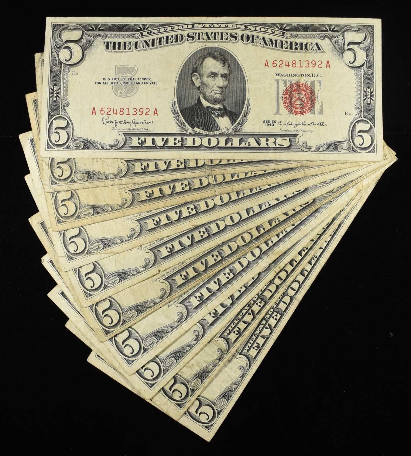 (10) $5 RED SEAL NOTES