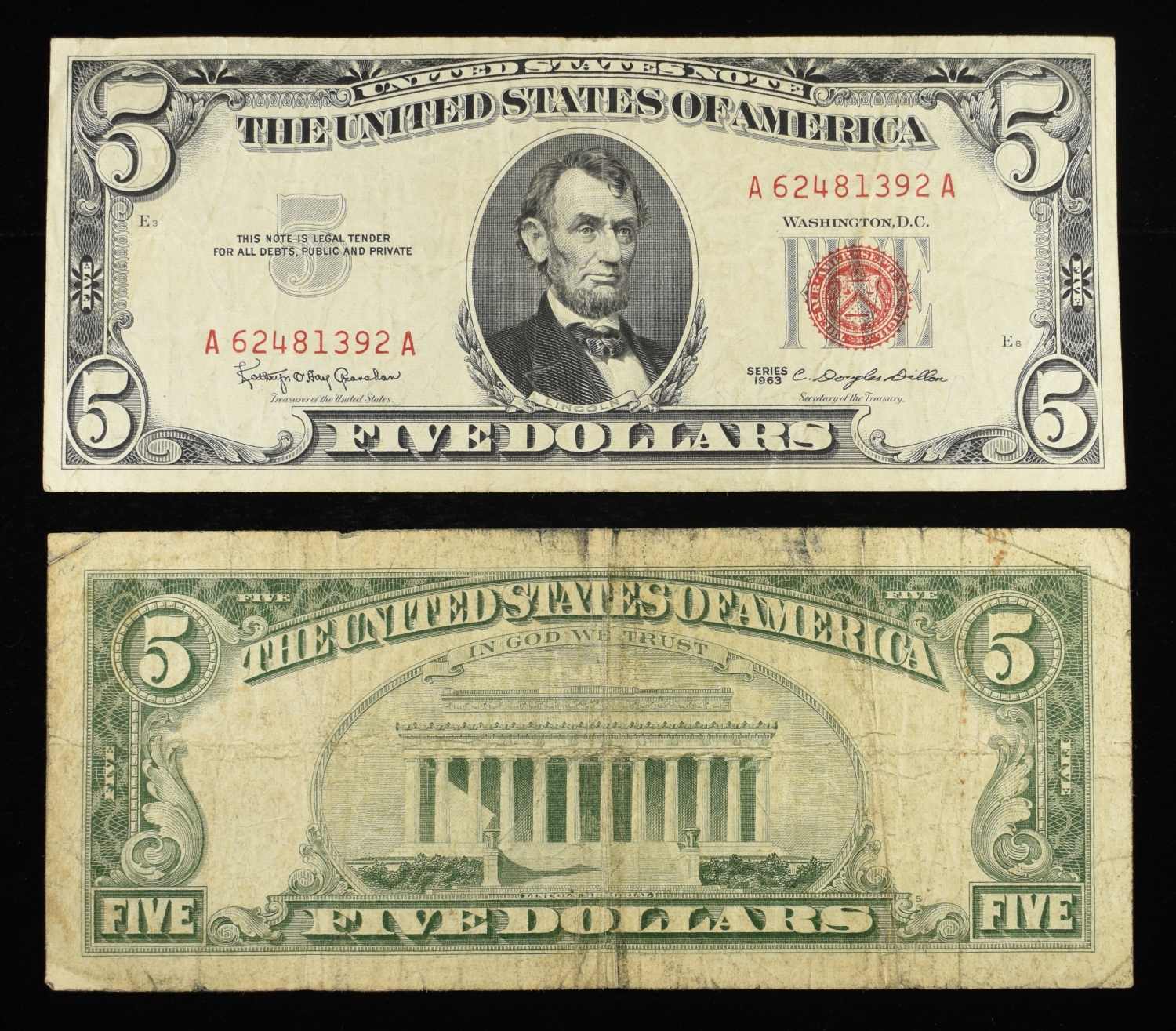 (10) $5 RED SEAL NOTES