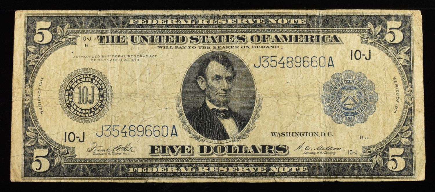 1914 $5 FEDERAL RESERVE NOTE