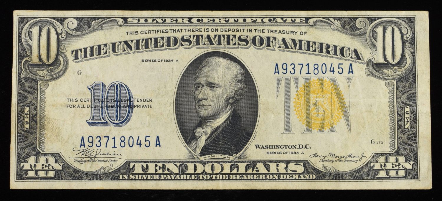 1934 A $10 GOLD CERT NOTE