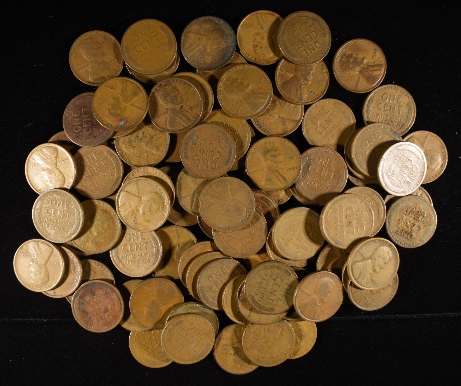 (90) WHEAT CENTS FROM THE 20'S