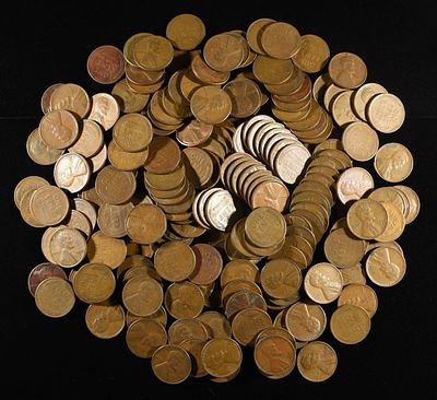 200 "S" MINT WHEAT CENTS. WEEKLY COIN & CURRENCY AUCTIONS ESTIMATE $100 - $120.