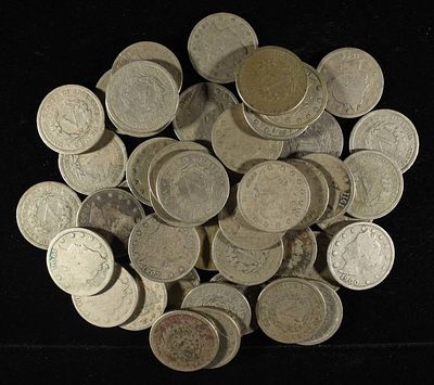 (46) LIBERTY NICKELS & 1 SHIELD NICKEL. LEADERS IN ON-LINE AUCTIONS ESTIMATE $80 - $100.