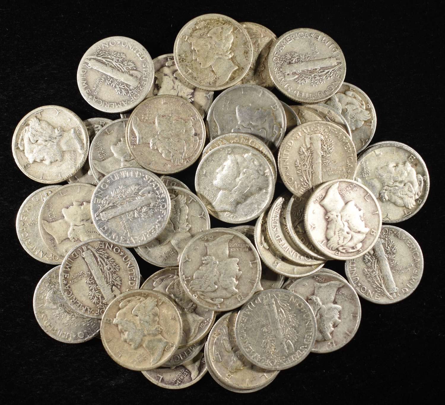 (50) MERCURY DIMES