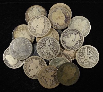 (20) BARBER QUARTERS. LEADERS IN ON-LINE AUCTIONS ESTIMATE $380 - $430.