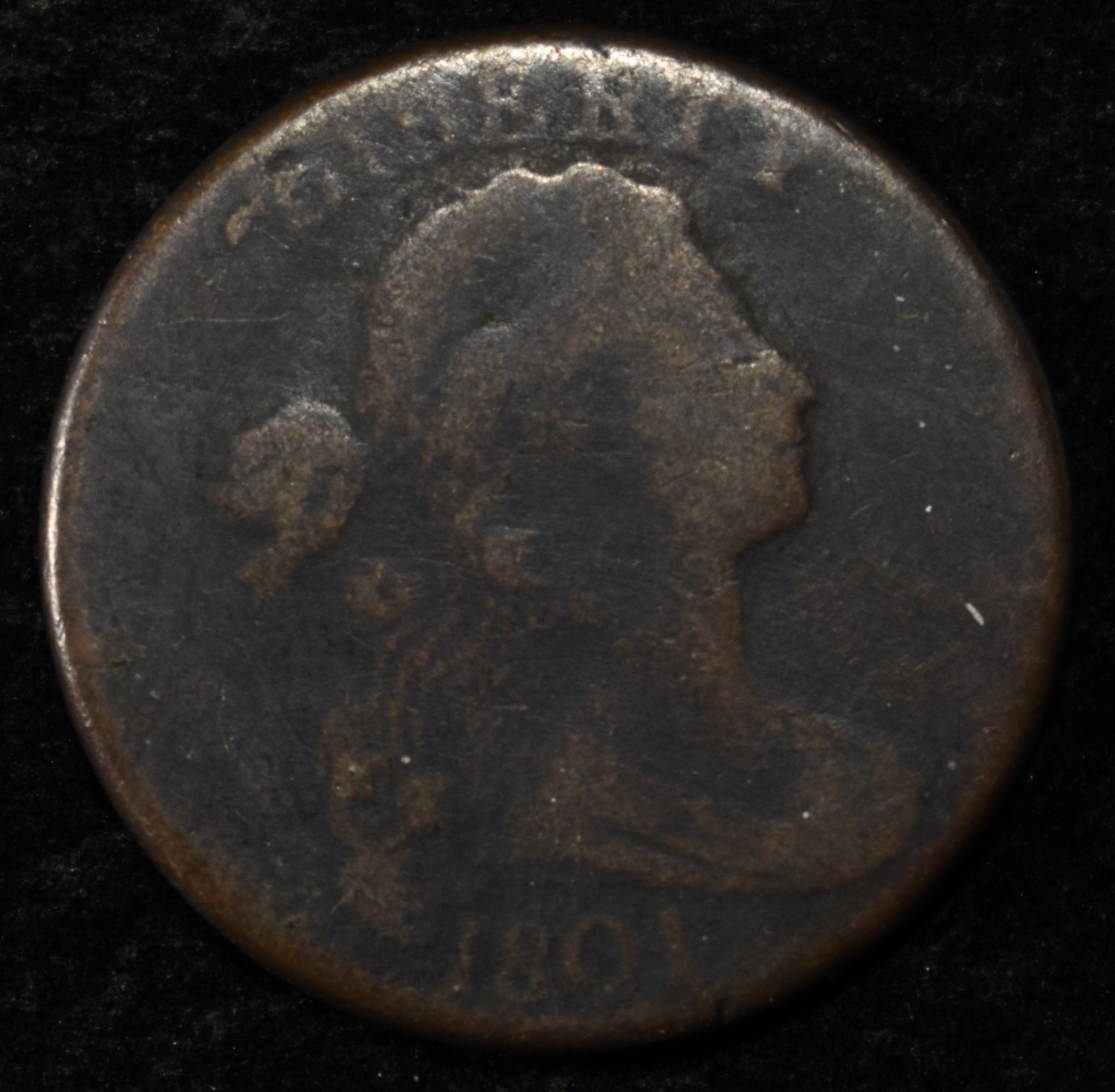 1801 DRAPED BUST LARGE CENT VG HIGH GRADE