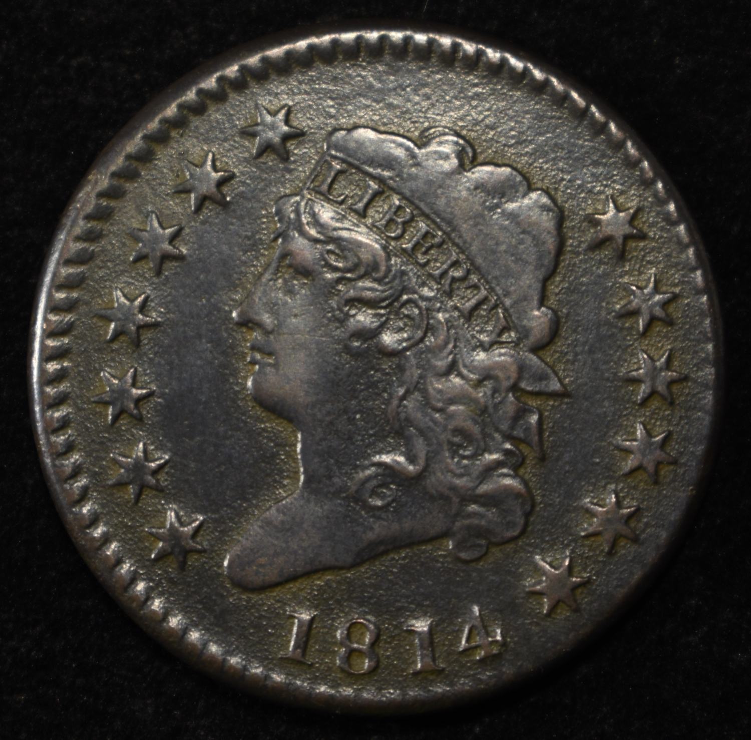 1814 CLASSIC HEAD LARGE CENT XF