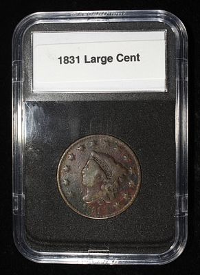 1831 CORONET HEAD LARGE CENT. LEADERS IN ON-LINE AUCTIONS ESTIMATE $75 - $100.