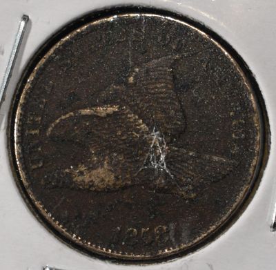 1858 FLYING EAGLE CENT. WEEKLY COIN & CURRENCY AUCTIONS ESTIMATE $180 - $220.