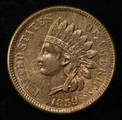 1859 INDIAN CENT CH/GEM BU. CHECK OUT OUR UPCOMING AUCTIONS ESTIMATE $900 - $1100.