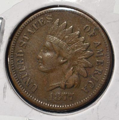 1877 INDIAN HEAD CENT XF. BID WITH SILVER CITY AUCTIONS ESTIMATE $2700 - $3200.