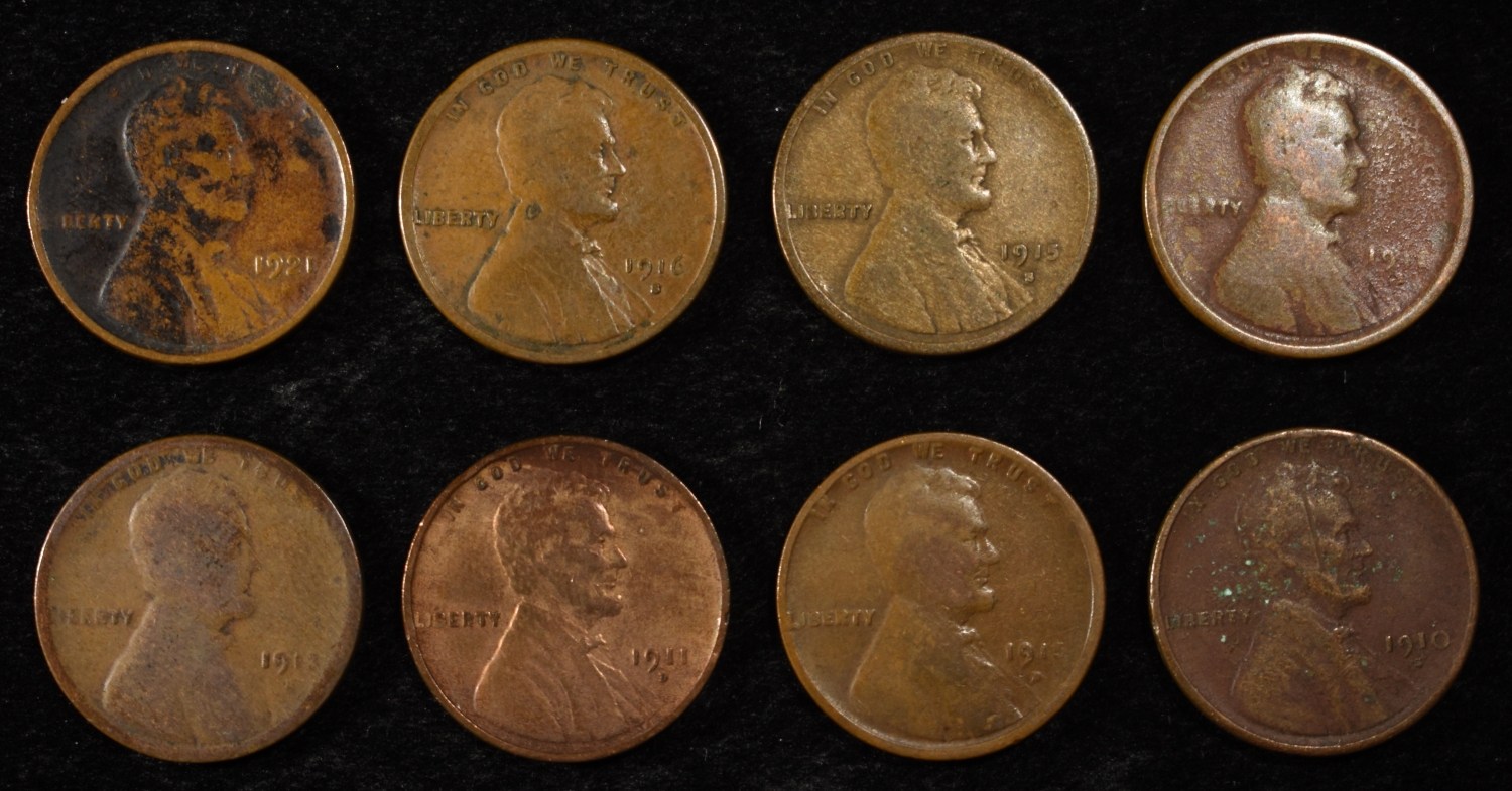 8 NICE EARLY SEMIKEY WHEAT CENTS