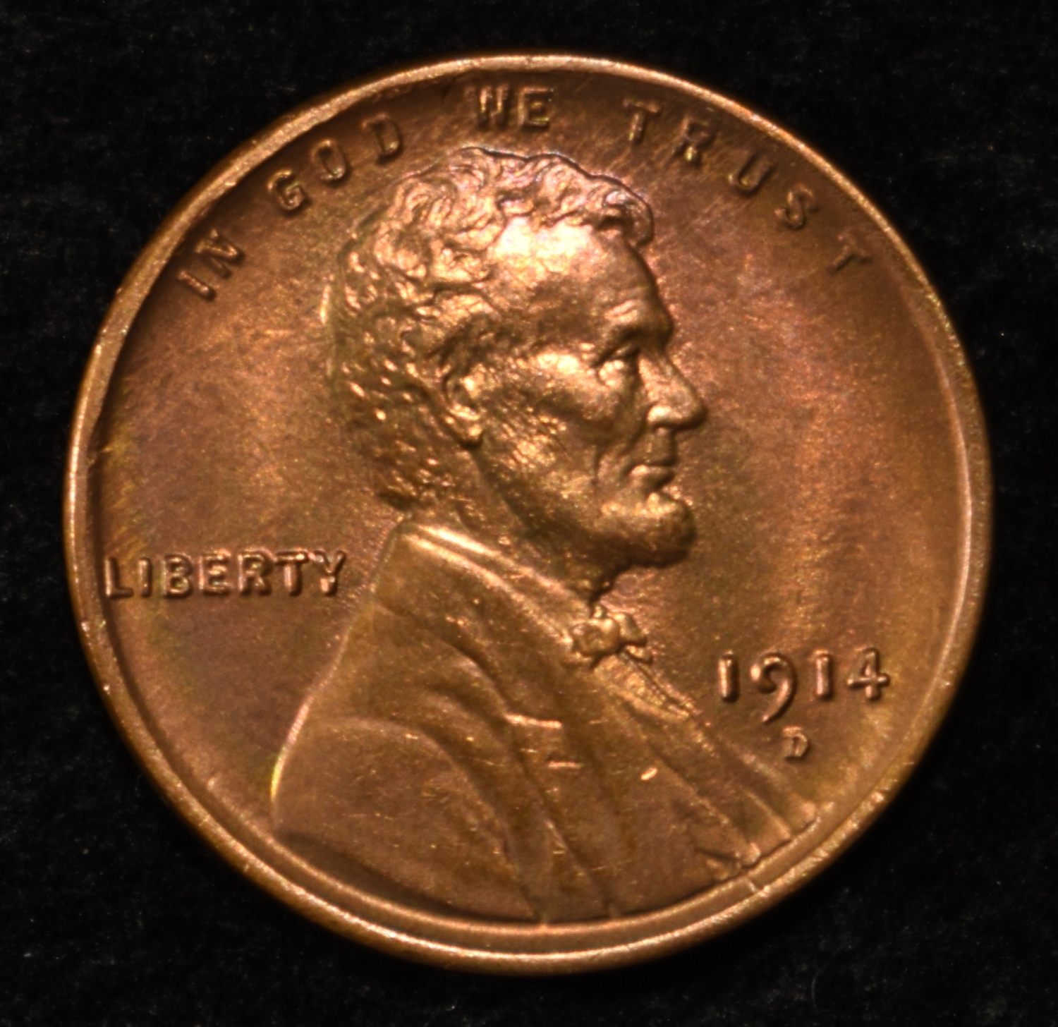 1914-D WHEAT CENT VERY CH BU FULL RED