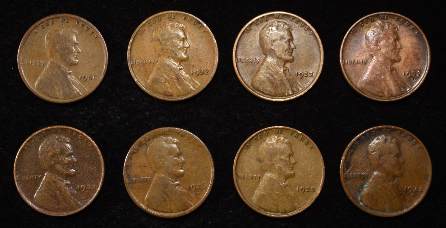 8 NICE EARLY SEMIKEY WHEAT CENTS