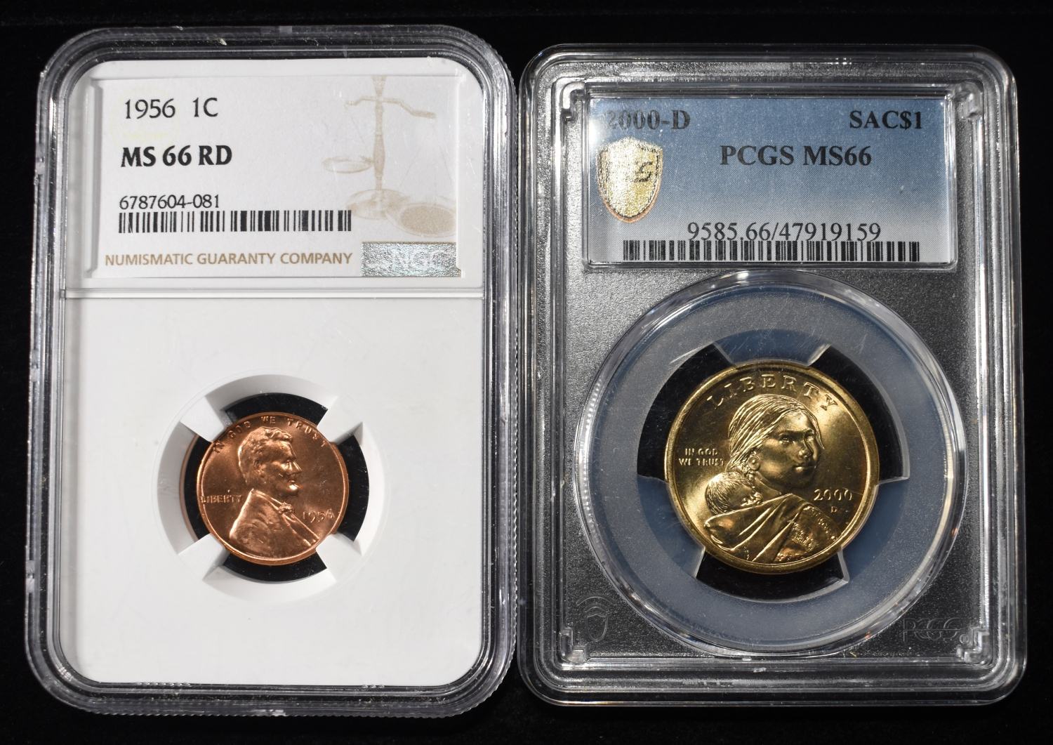 (2) GRADED COINS