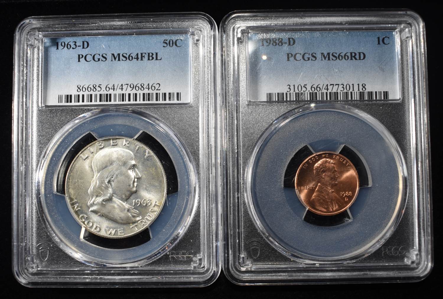 (2) PCGS GRADED COINS