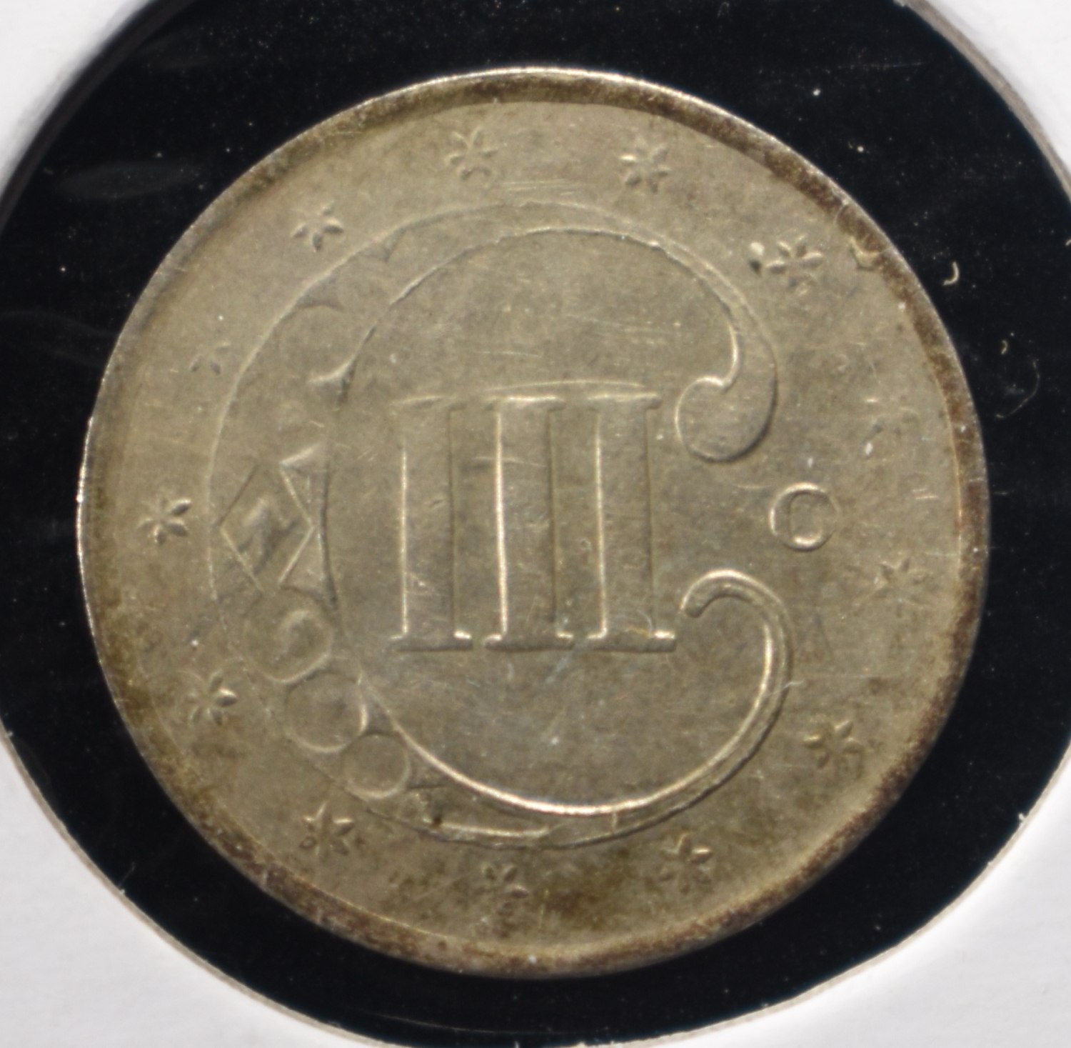 1851-O 3-CENT SILVER NICE BU