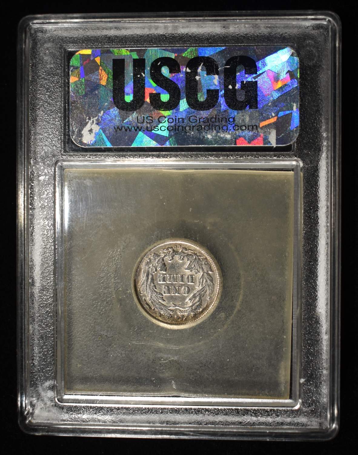 1876-CC SEATED LIBERTY DIME USCG CH/GEM BU DDR
