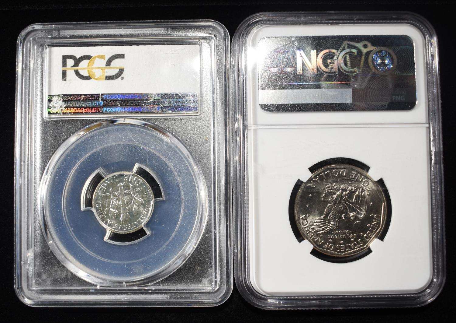 (2) GRADED COINS