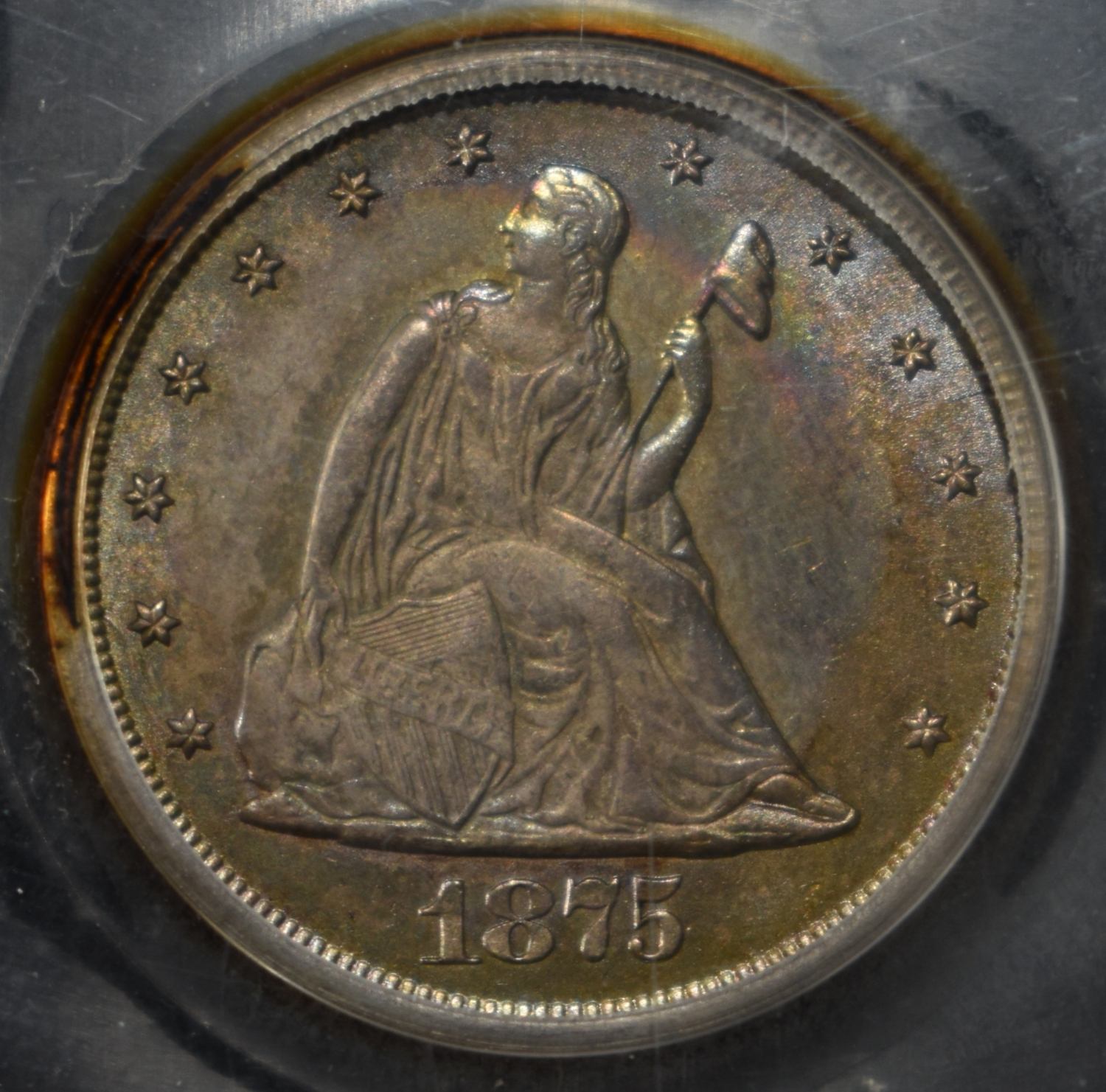 1875-CC SEATED LIBERTY 20C USCG CH BU