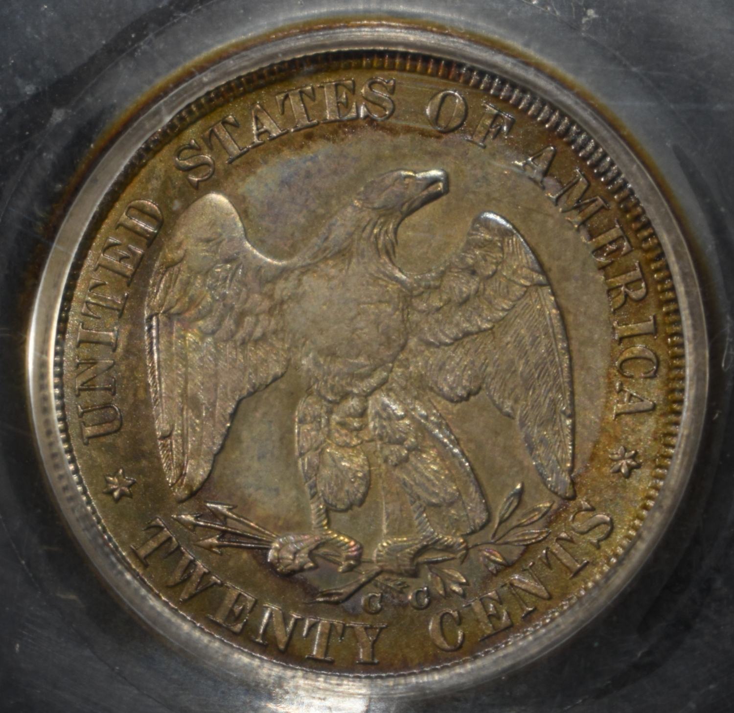 1875-CC SEATED LIBERTY 20C USCG CH BU