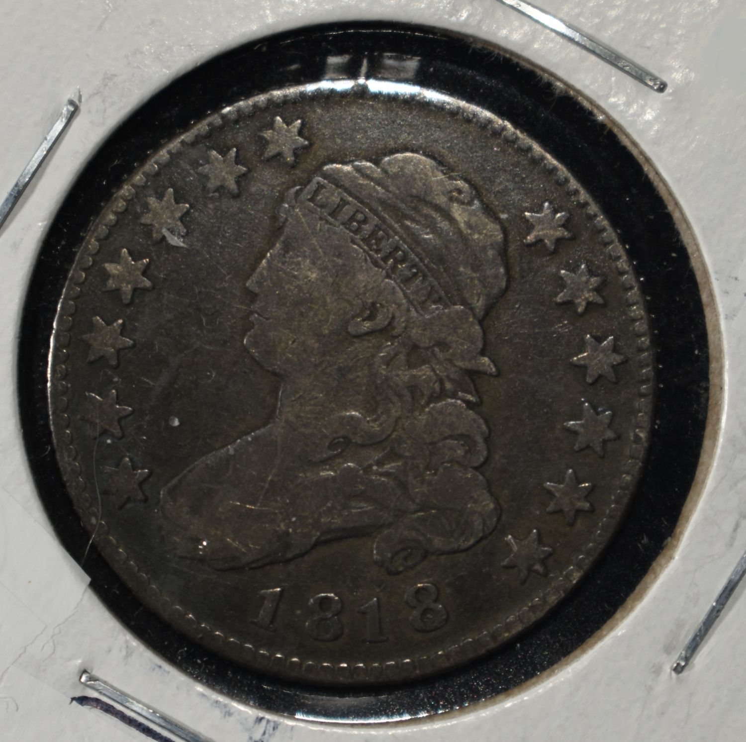 1818 CAPPED BUST QUARTER FINE