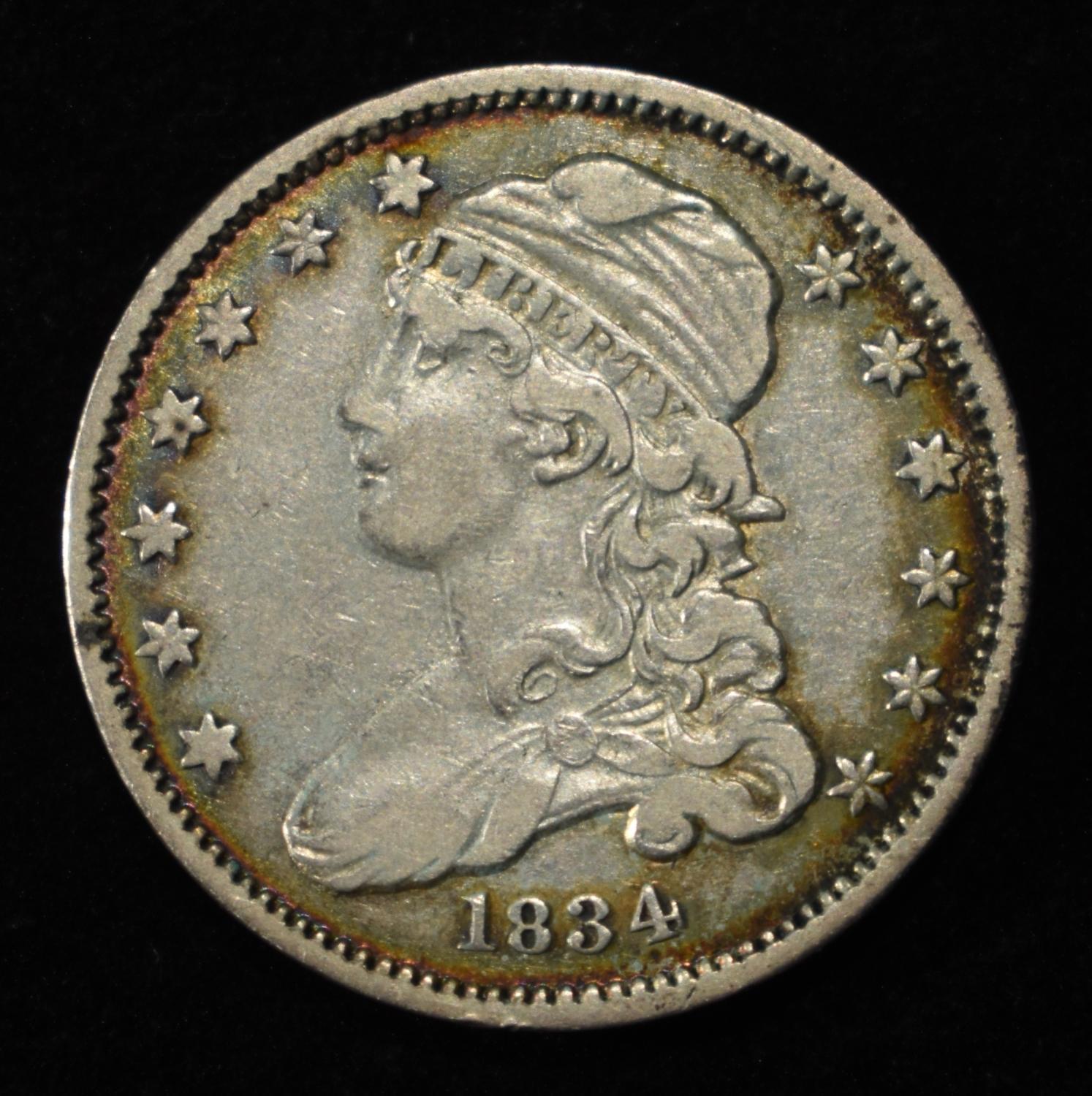 1834 CAPPED BUST QUARTER XF/AU