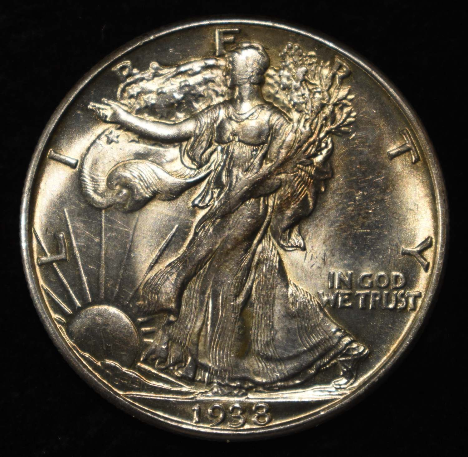 1938-D WALKING LIBERTY HALF CH/GEM BU