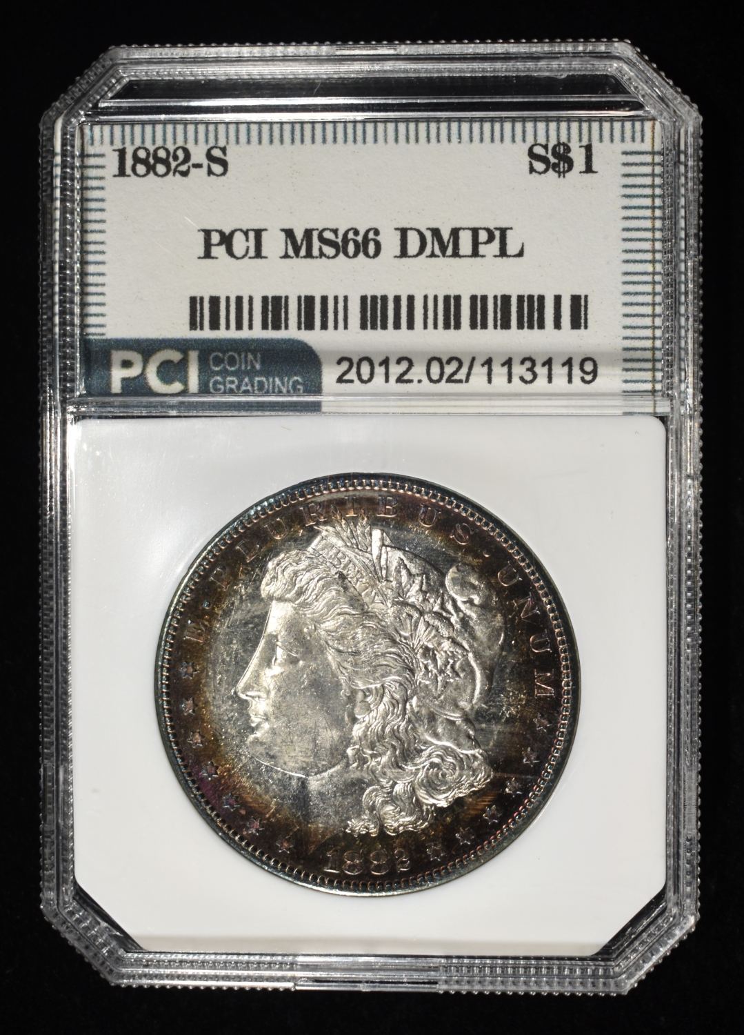 1882-S MORGAN DOLLAR PCI SUPERB GEM BU DMPL