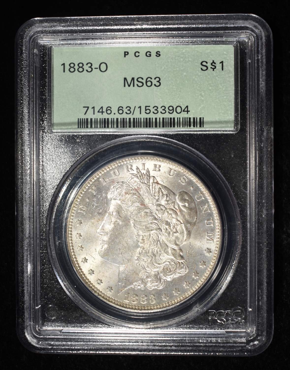 1883-O MORGAN DOLLAR PCGS MS-63 OLD GREEN HOLDER