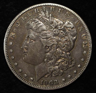 1903-S MORGAN DOLLAR XF. WEEKLY COIN & CURRENCY AUCTIONS ESTIMATE $775 - $875.