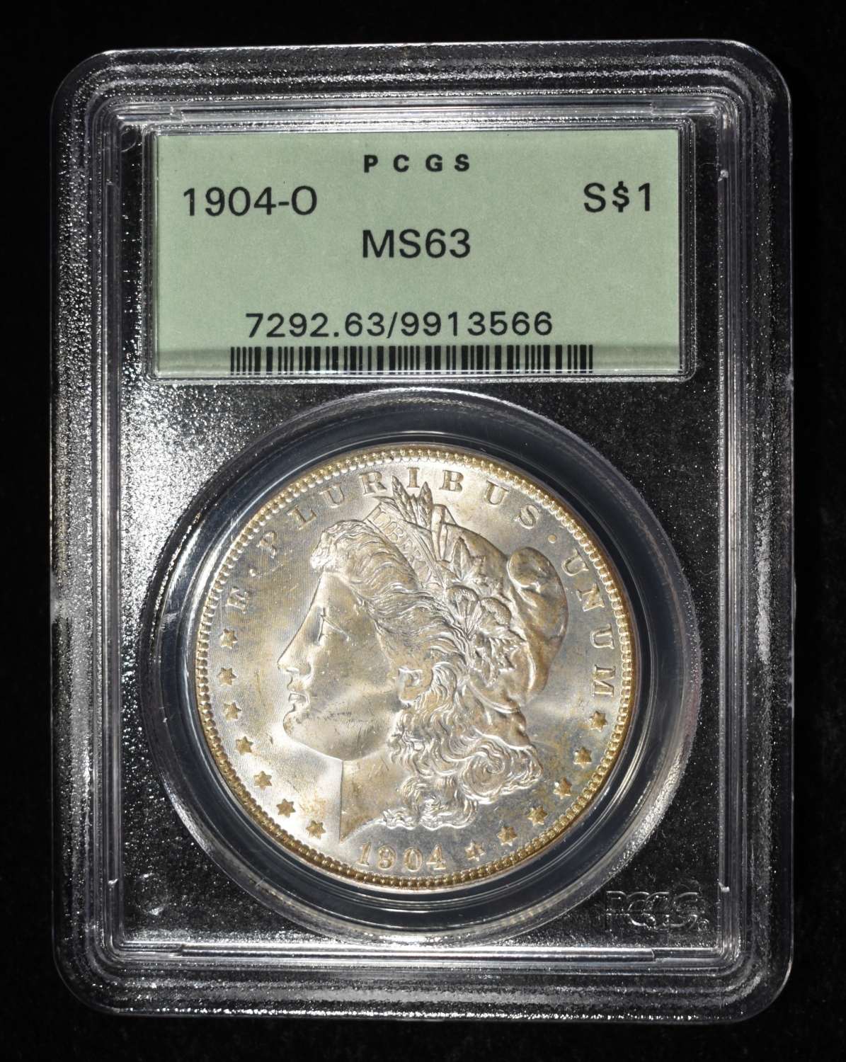 1904-O MORGAN DOLLAR PCGS MS-63 OLD GREEN HOLDER