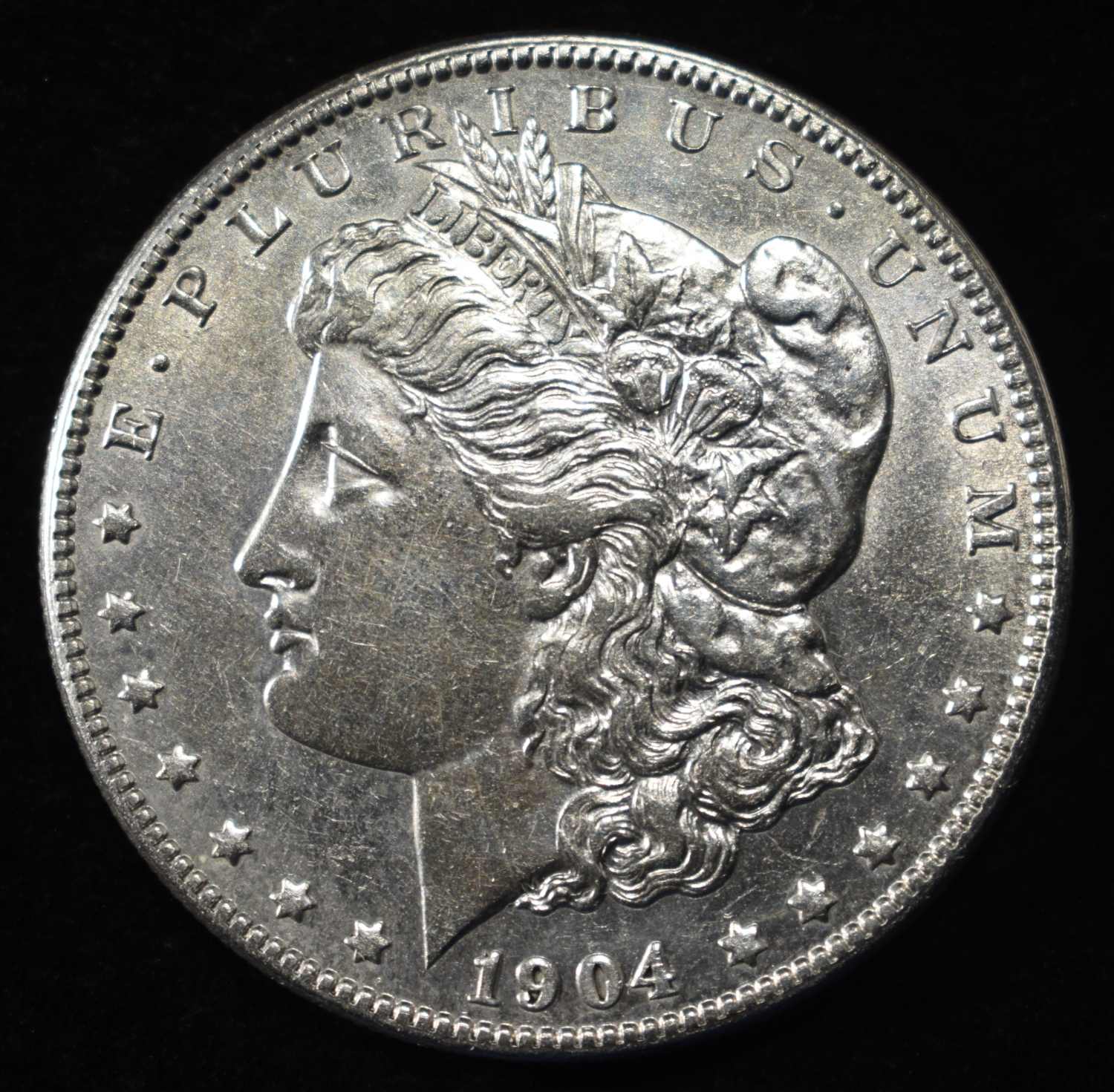1904-S MORGAN DOLLAR NICE BU LIGHT OLD CLEANING