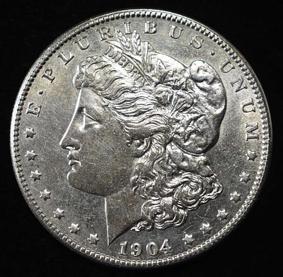 1904-S MORGAN DOLLAR NICE BU LIGHT OLD CLEANING. WEEKLY COIN & CURRENCY AUCTIONS ESTIMATE $4100 