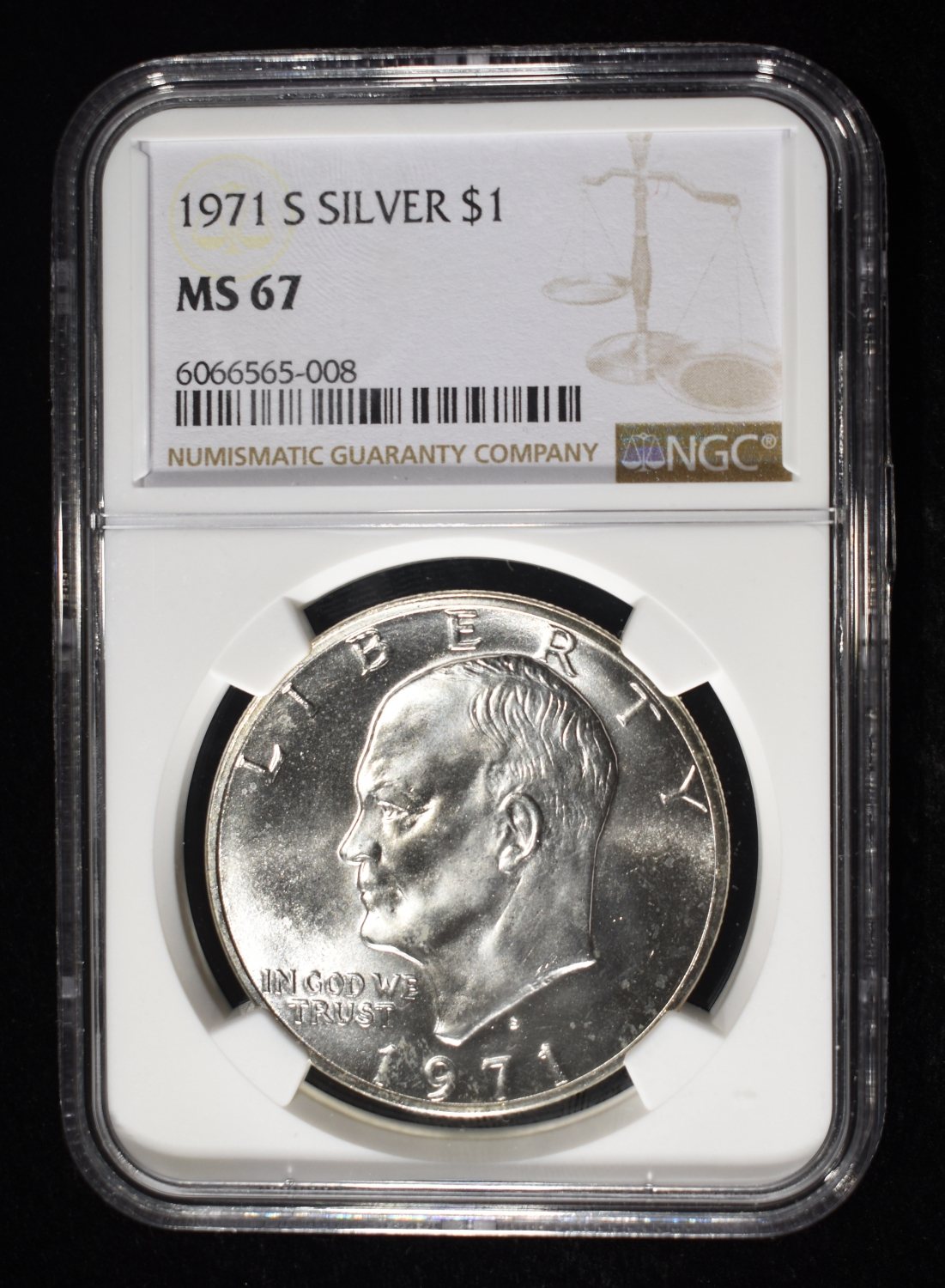 1971-S SILVER EISENHOWER DOLLAR NGC MS67