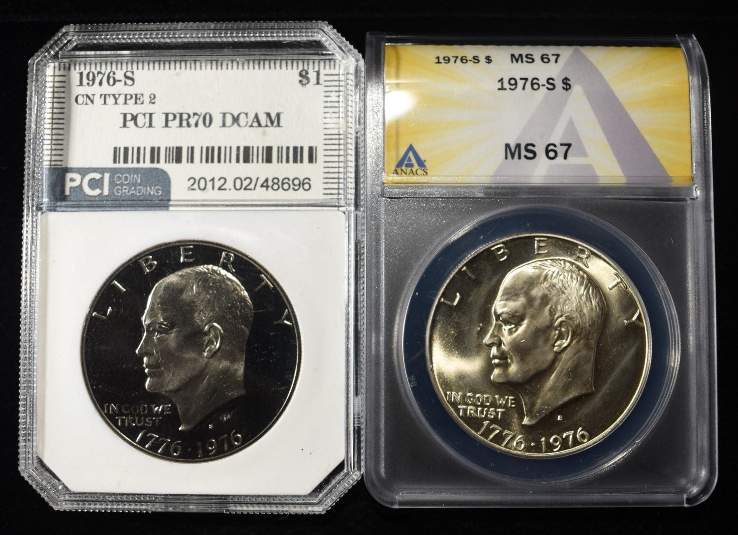 (2) GRADED EISENHOWER DOLLARS