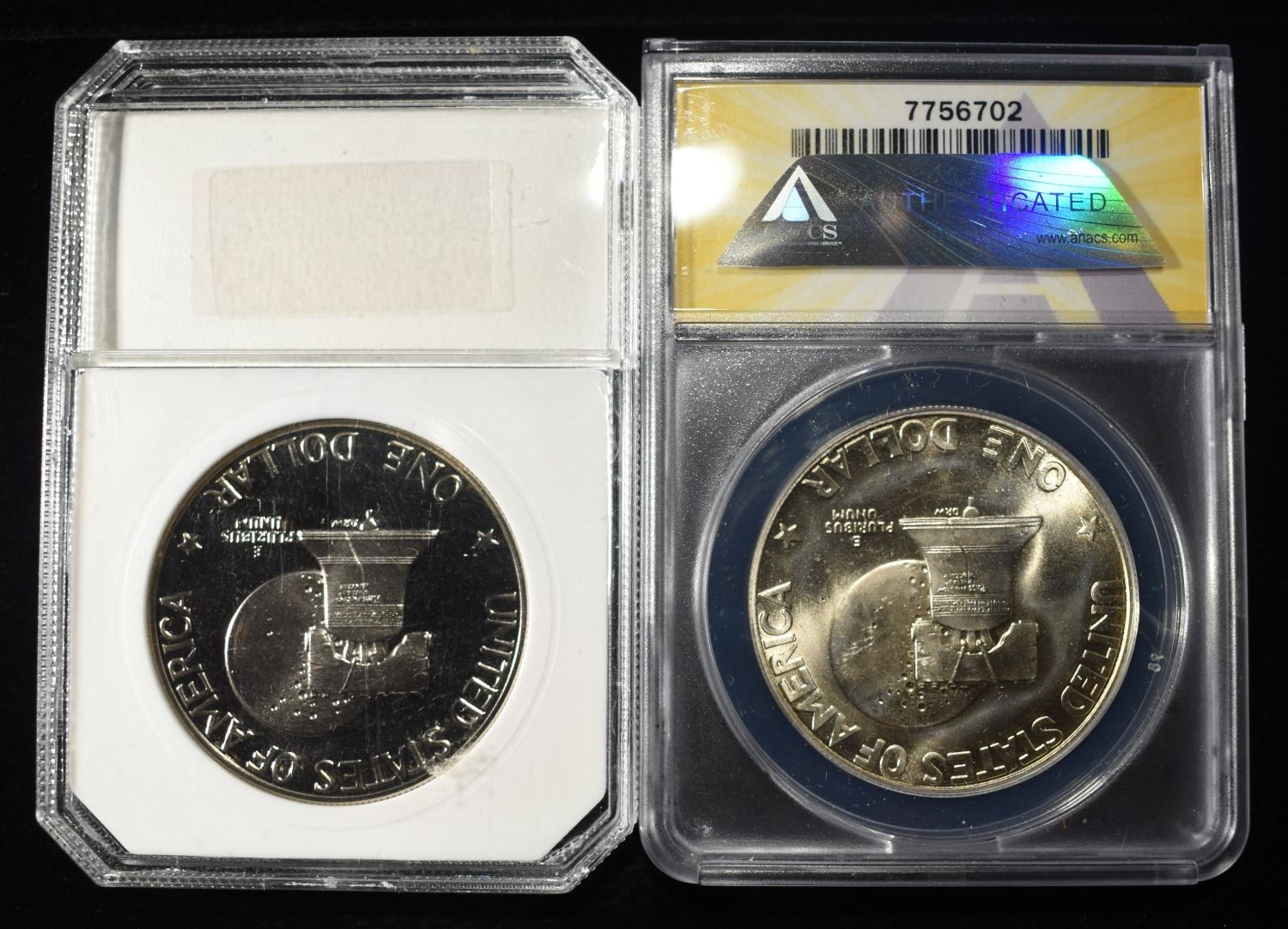 (2) GRADED EISENHOWER DOLLARS