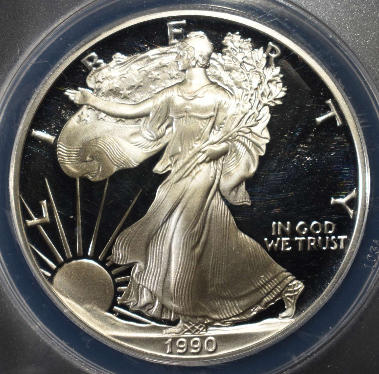 1990-S AMERICAN SILVER EAGLE ANACS PF69 DCAM