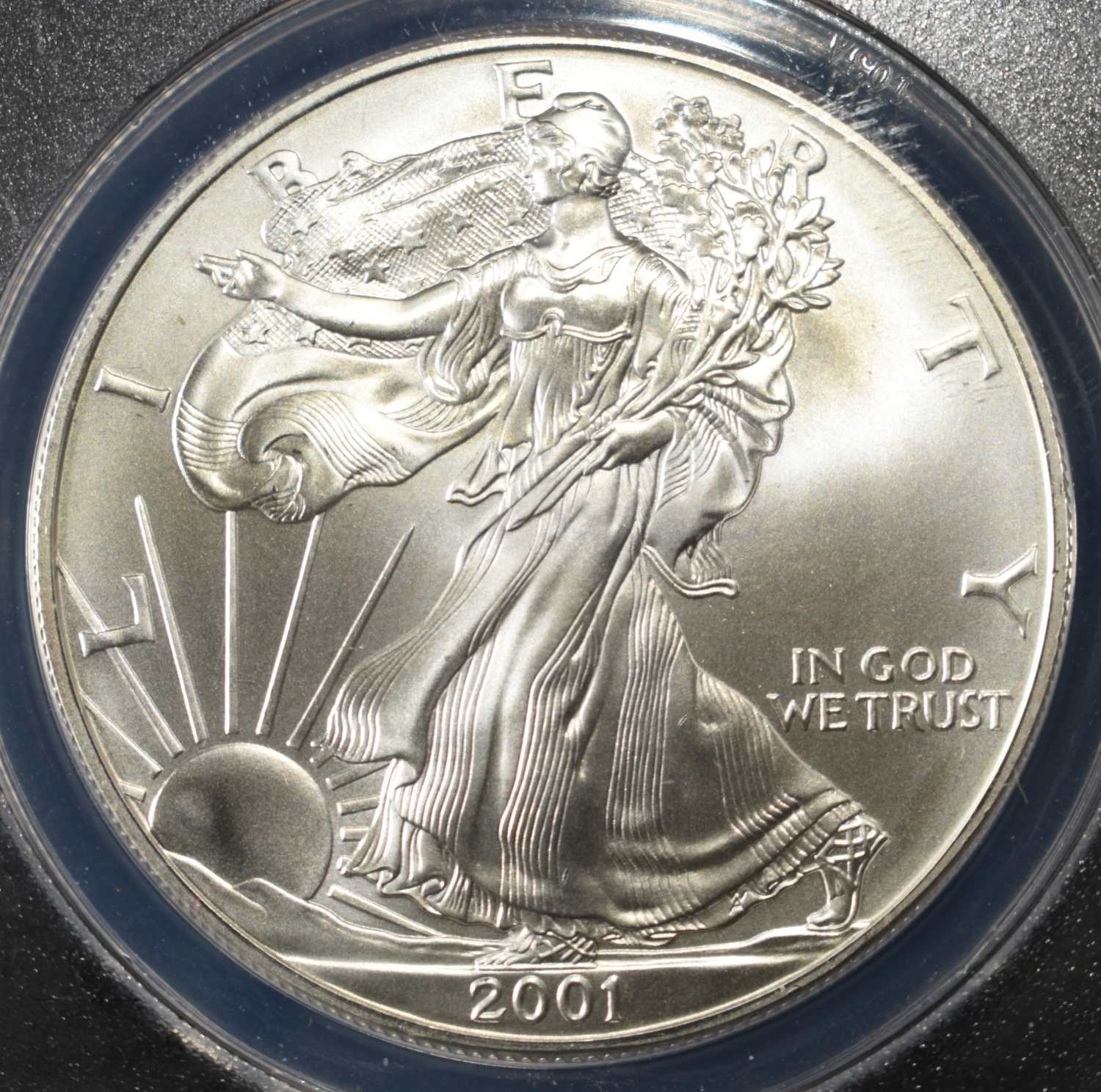 2001 AMERICAN SILVER EAGLE ANACS MS68