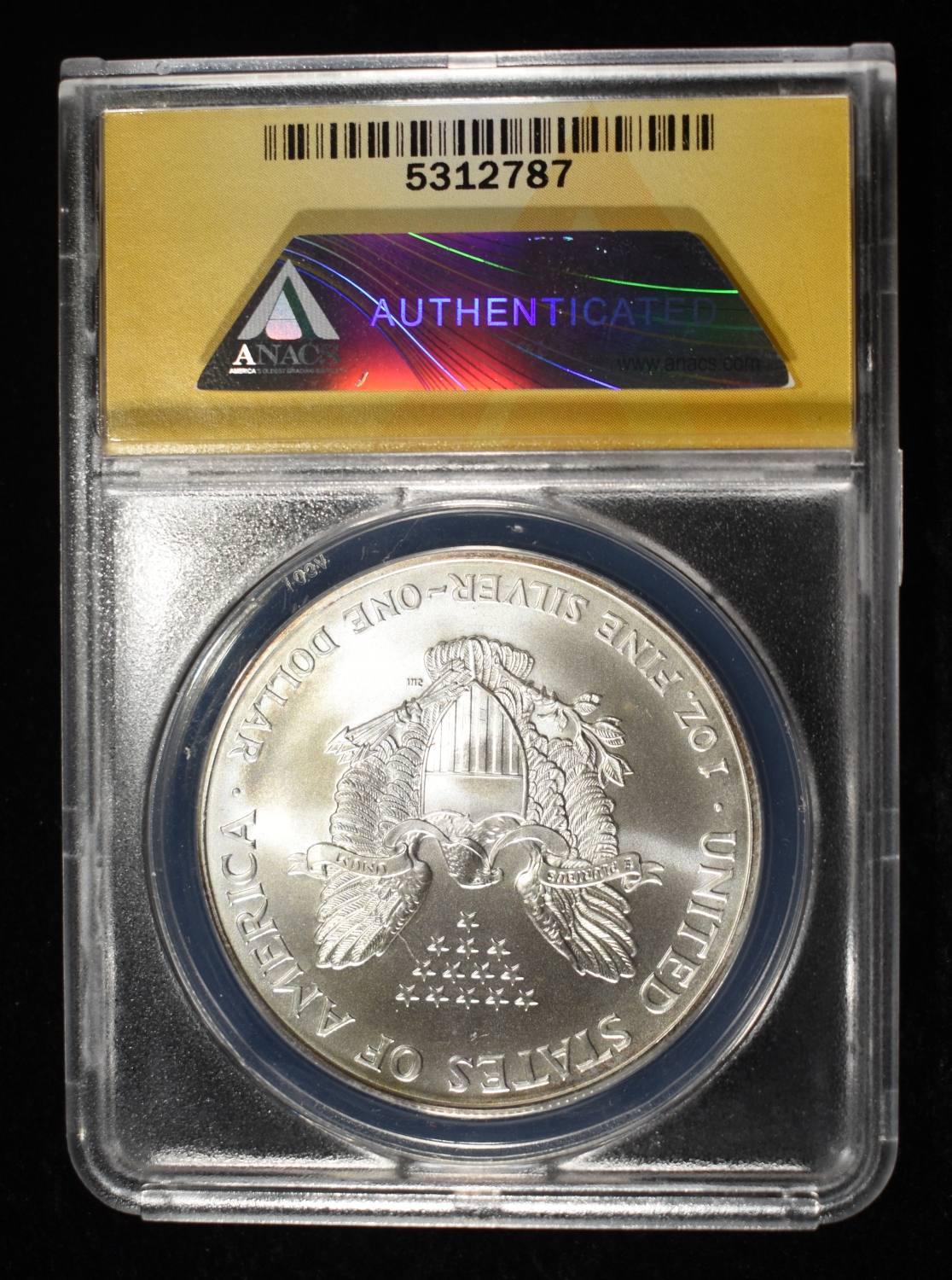 2001 AMERICAN SILVER EAGLE ANACS MS68