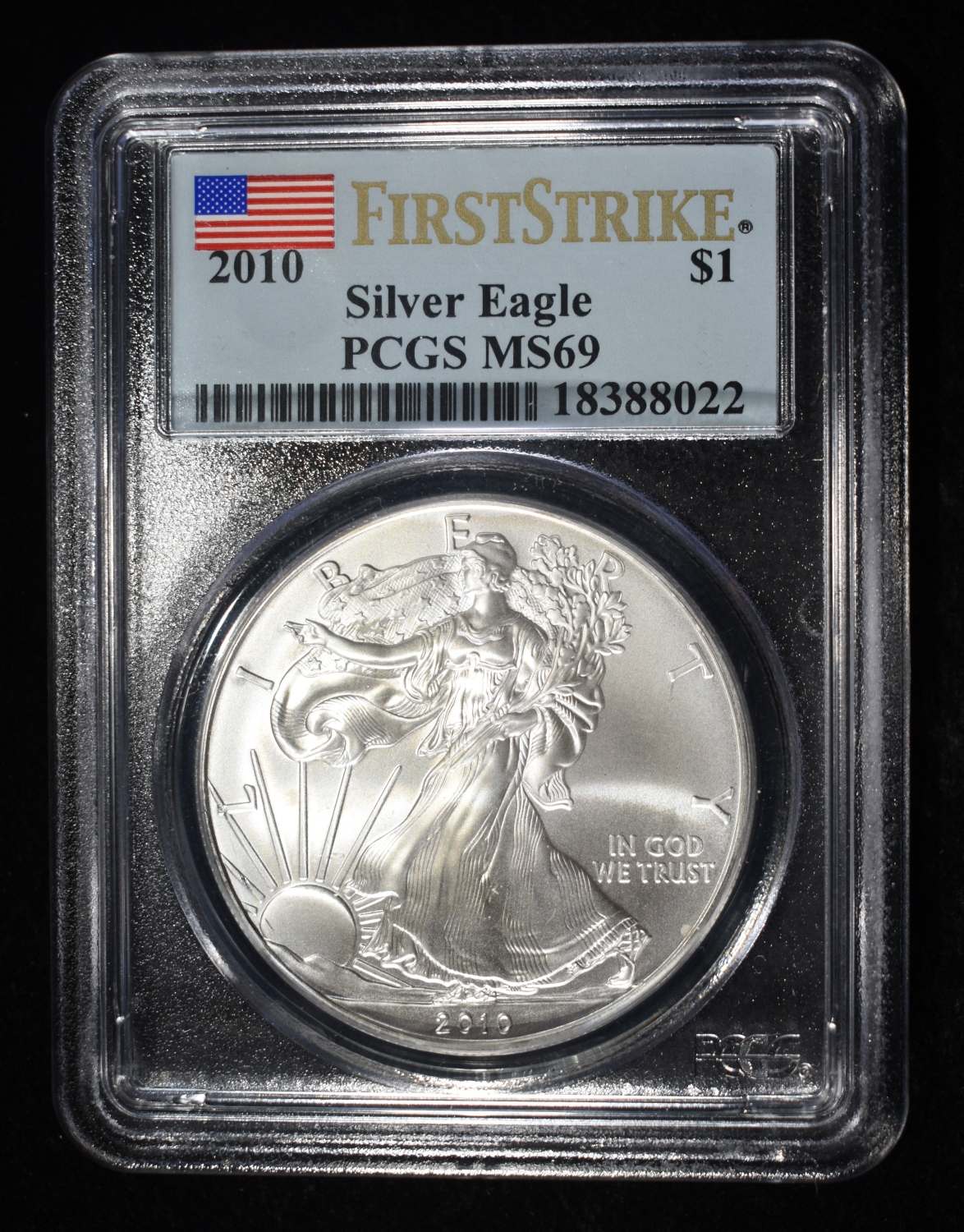 2010 AMERICAN SILVER EAGLE PCGS MS69