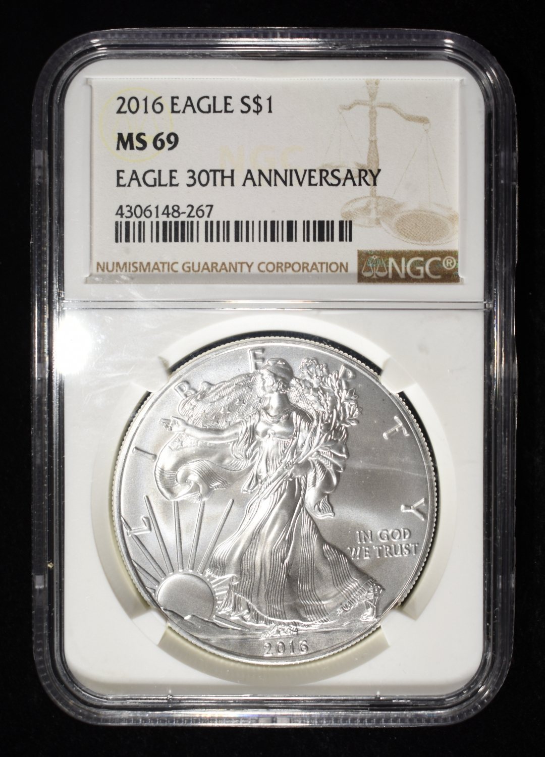 2016 AMERICAN SILVER EAGLE NGC MS69